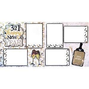 Happy New Year Countdown (2) - 12 x 12 Pages, Fully-Assembled & Hand-Crafted 3D Scrapbook Premade by SSC Designs