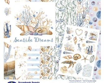 Seaside Dreams 12 x 12 Scrapbook Paper & Embellishment Kit by SSC Designs
