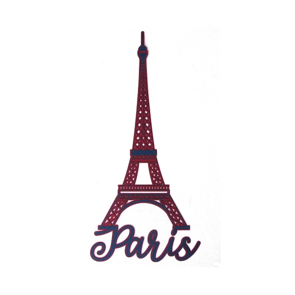 Paris Eiffel Tower 5 x 9 Laser Cut Scrapbook Embellishment by SSC Laser Designs