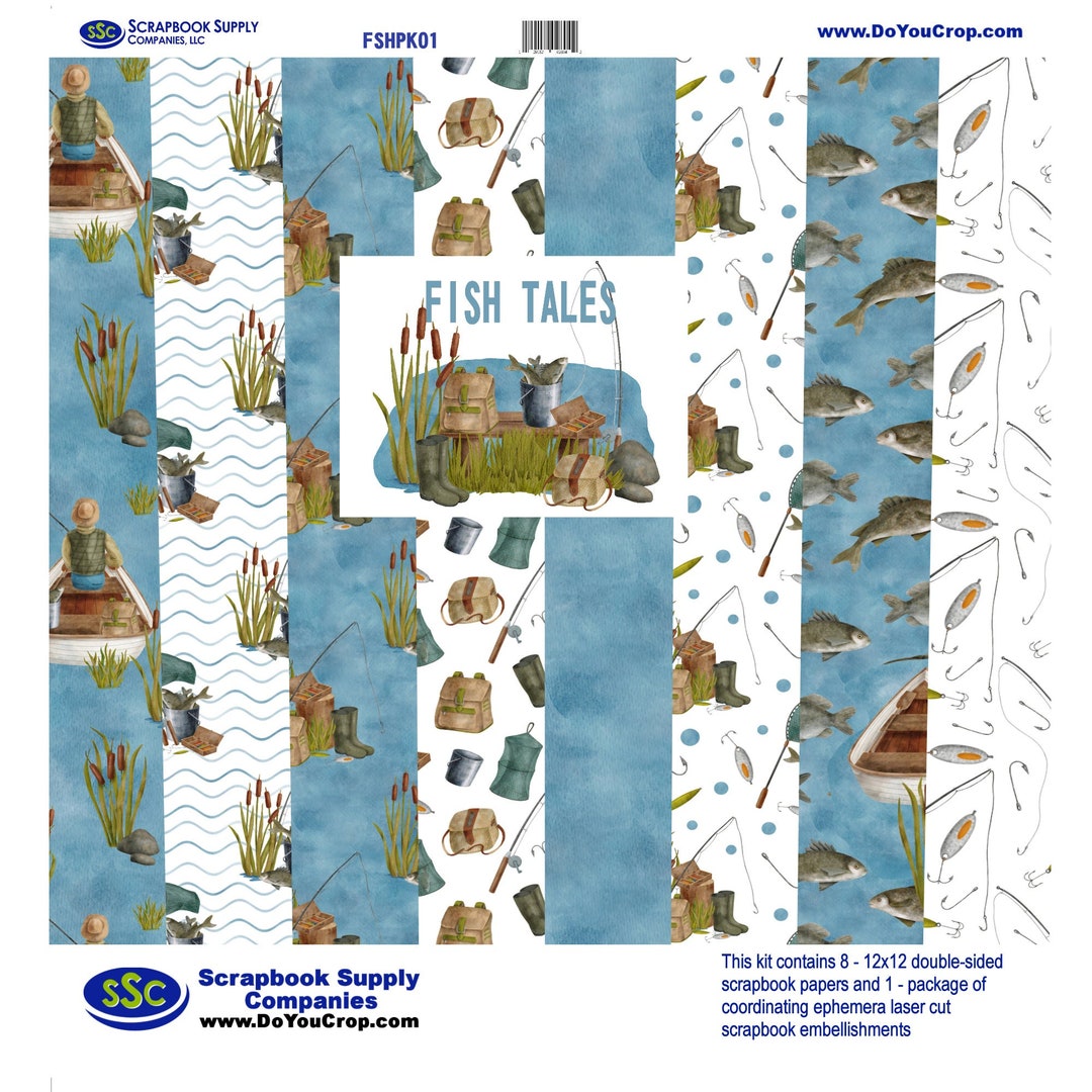 Fish Tales 12 X 12 Scrapbook Paper & Embellishment Kit by SSC Designs ...