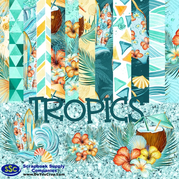Tropical Travel Scrapbooking Kit: Tropic Time Decorative Bundle