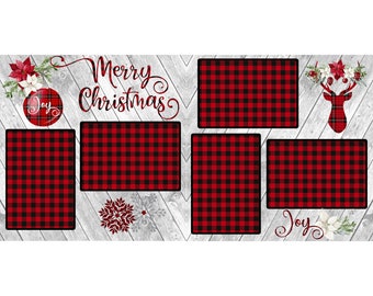 Buffalo Plaid Christmas (2) - 12 x 12 Premade, Printed Scrapbook Pages by SSC Designs