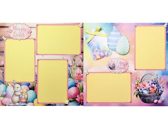 Easter Memories (2) - 12 x 12 Pages, Fully-Assembled & Hand-Crafted 3D Scrapbook Premade by SSC Designs