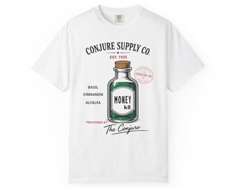Maglietta bianca Money No. 08 / Conjure Supply Co. / Camicia da speziale vintage