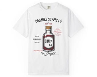 Maglietta bianca Charm No. 03 / Conjure Supply Co. / Camicia da speziale vintage
