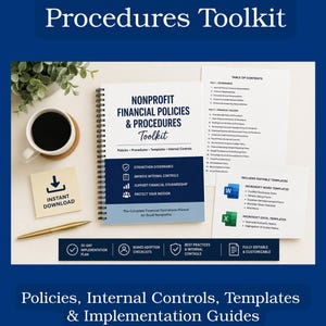 Nonprofit Financial Policies Procedures Toolkit | Editable Word Excel Templates (Digital Download)