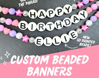 CUSTOM Giant Friendship Bracelet Garland | Eras Party Garland | Personalized Party Banner Decor | Photo Booth Decor