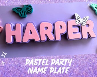 Personalized Butterfly Name Plate,  Desk Name Sign, Kids Room, Teacher Desk Name Sign, Office Desk Sign, Custom Name Plate