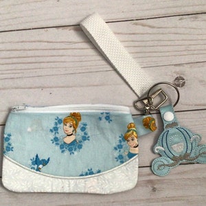 Cinderella Inspired Zippered Wristlet