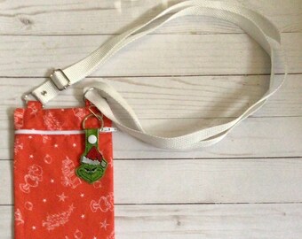 Grinch Inspired Adjustable Crossbody/Hipster Bag