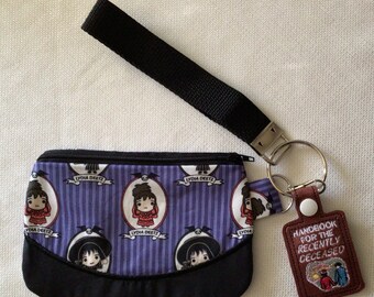 Beetlejuice Themed Zippered Wristlet