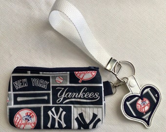 New York Yankees Inspired Zippered Wristlet