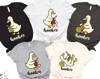 Funny Crochet Goose T-Shirt, Custom Yarn Lover Gift