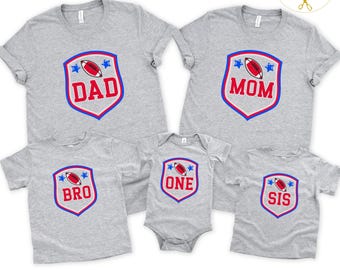 First Birthday Football Family Matching T-Shirts: Sports Party Outfit