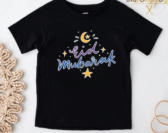 Eid Mubarak T-Shirt, Children's Cute Islamic Holiday Graphic Tee, Gift For Eid-Lover Kids