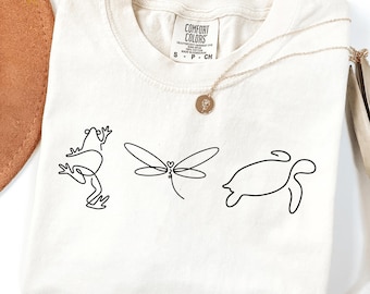 Subtle F*ck Donald Trump Comfort Colors® T-shirt, Line Art Frog Dragonfly Turtle Shirt, Minimalist FDT Shirt, Anti-Trump,Resist Liberal Gift