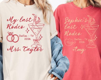 Custom Last Rodeo Bachelorette Comfort Colors T-shirt, Western Bridal Party Tee
