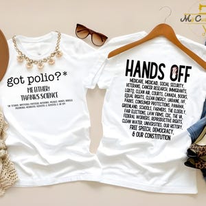 Got Polio Me Neither Thanks Science T-shirt, Protest Hands Off Shirt, Activist Gift, Political Resist Tee, Anti-Musk Tshirt