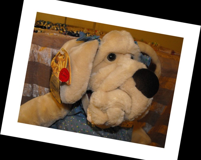 Wrinkles Puppet Dog Free Shipping 80's Plush Ganz Vintage Toy Stuffed