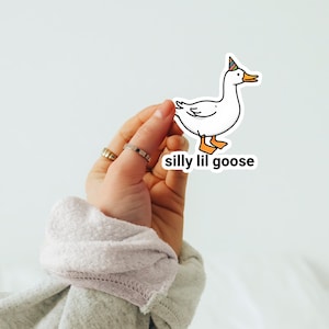 Silly Lil Goose Stickers | Cute Animal Decals for Laptops, Water Bottles, Journals, Party Decor, Gifts, Cute Stickers, Funny Stickers