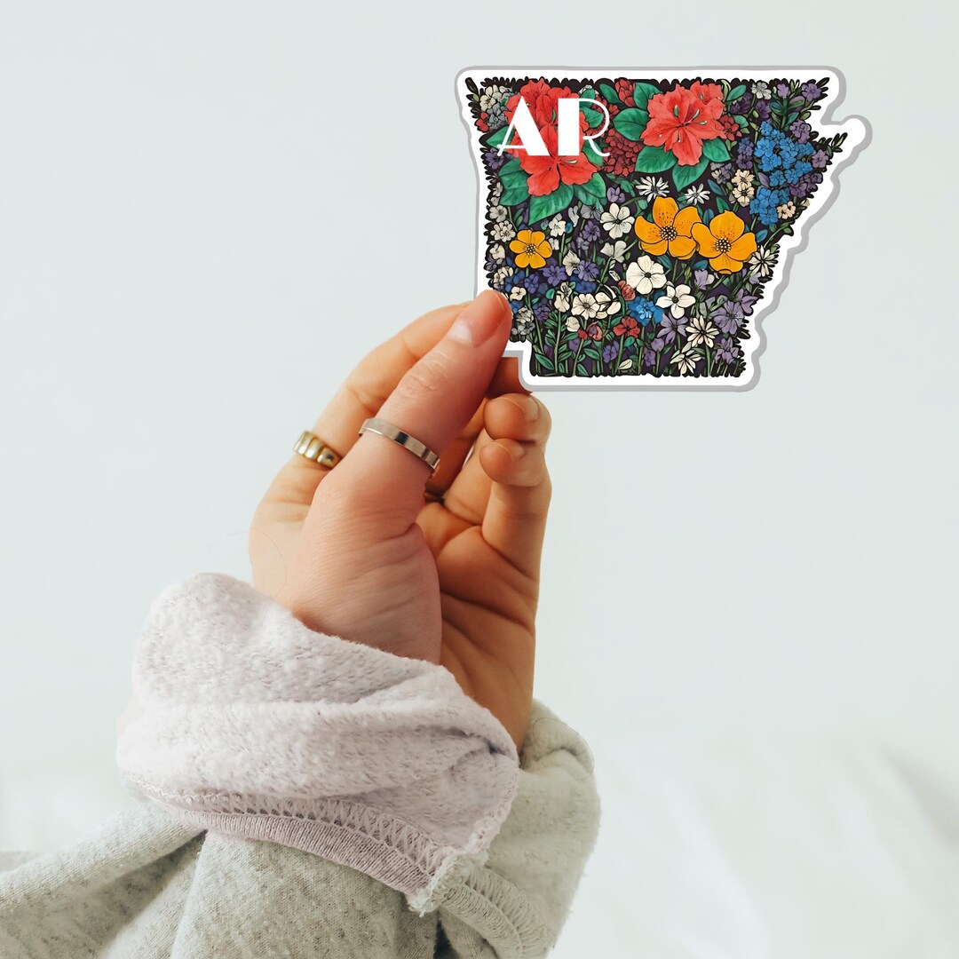 Arkansas Native Sticker Arkansas Floral Kiss-cut Stickers | Laptop, Water Bottle, Car Decor ...