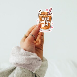 Iced Coffee Girl Stickers | Fun, Cute Decals for Laptops, Water Bottles, Journals, Gifts, Coffee Lovers, Coffee Stickers