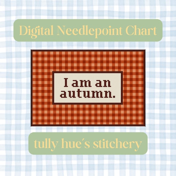 Autumn Needlepoint Chart: 9x6, Smaller Plaid (Digital Download)