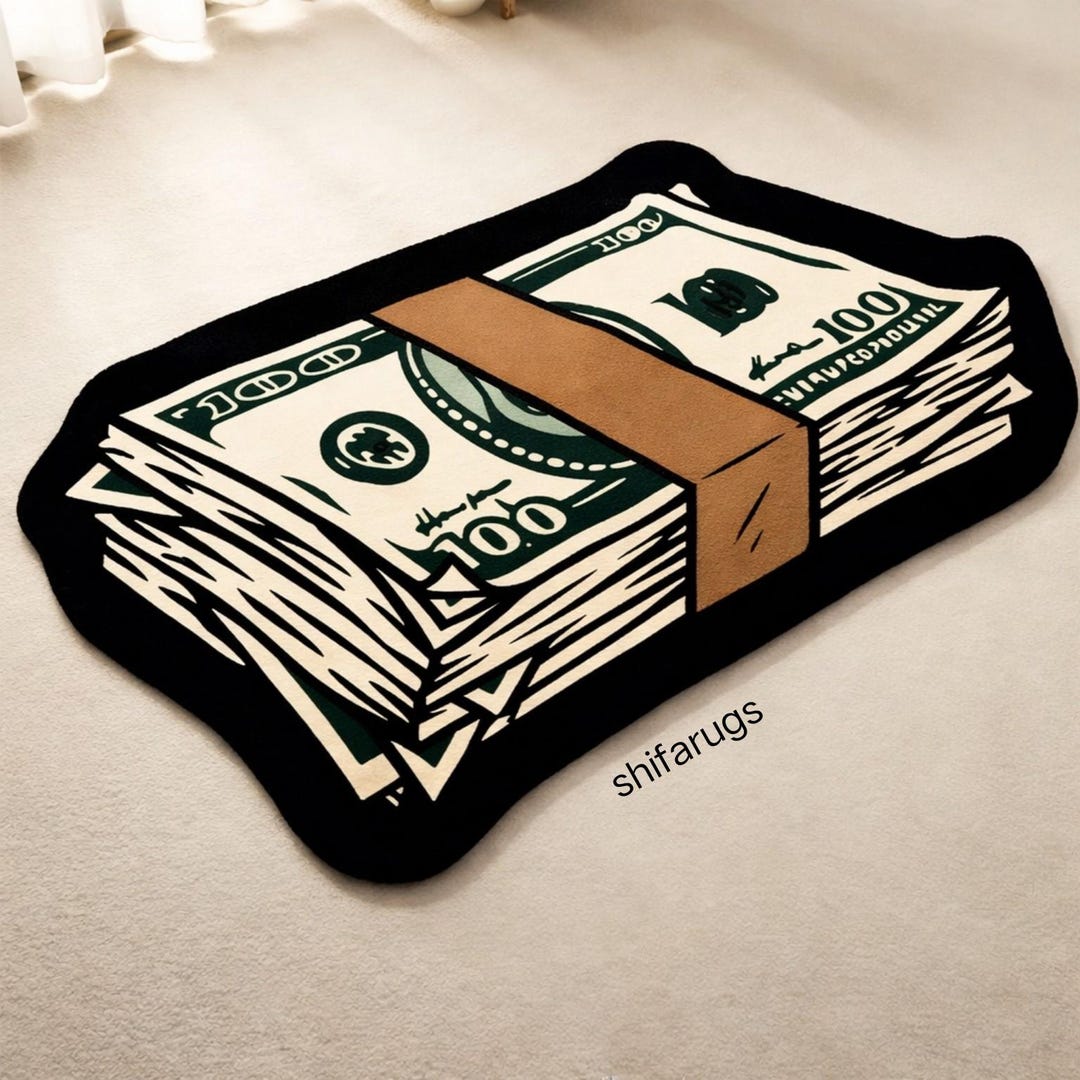 Money Stack Rug Money Stack Rug, Dollar Bill Shaped Rug, Handmade Tufted Cash Rug, 3D ...