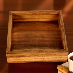 Handmade Wooden Serving Tray: Rustic Breakfast & Coffee Table Decor