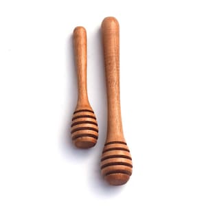Handcrafted Wooden Honey Dippers - Natural Beech Wood Set of 2