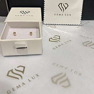 Gold Ball Earrings, 14k Dainty Studs, 5mm Minimalist Jewelry, Screw Back Small Gold Earrings, Elegant Gift for Her, Eco-Friendly Jewelry