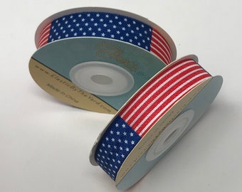 USA Flag Patriotic Fold Over Elastic - Printed FOE 5/8" - 5 Yards - 100 Yards - Wholesale FOE | Elastic By The Yard