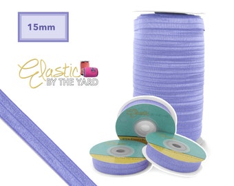 Sleepy Blue Fold Over Elastic - Solid FOE 5/8" Wide - 5 Yards - 100 Yards | Wholesale Sewing Elastic | Elastic By The Yard