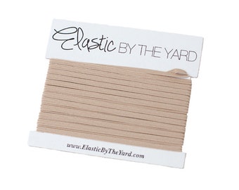 BEIGE Skinny Elastic 1/8" Wide - 5 yards - USA MADE | Elastic By The Yard