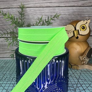 Bright Green Fold Over Elastic - Solid FOE 5/8&quot; Wide - 5 Yards - 100 Yards - Wholesale FOE | ElasticByTheYard