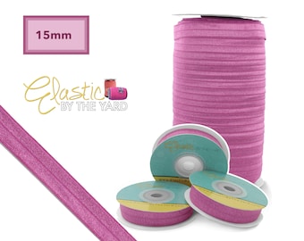 Fuchsia Fold Over Elastic - Solid FOE 5/8" Wide - 5 Yards - 100 Yards Wholesale Sewing Elastic | Elastic By The Yard