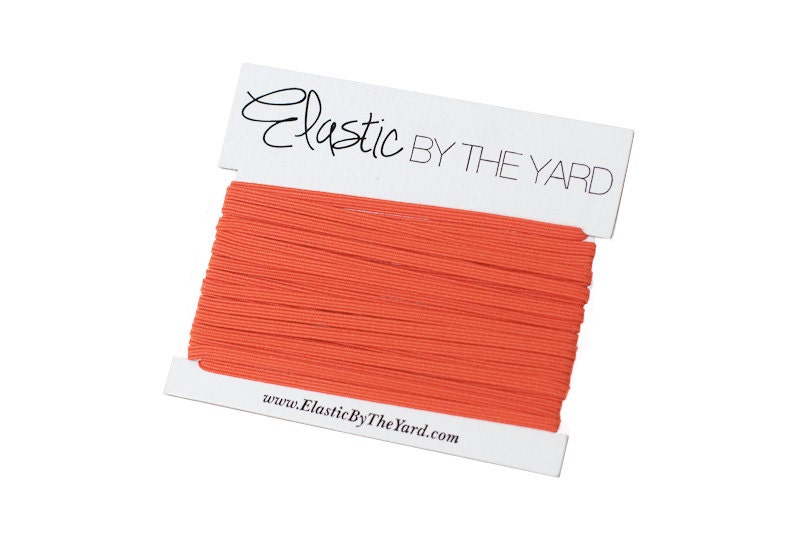 ORANGE Skinny Elastic for Baby Headbands 1/8 inch - 5 Yards