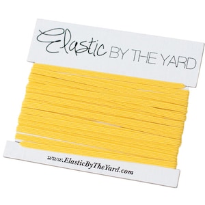 SUNFLOWER YELLOW Skinny Elastic 1/8 inch - USA Made  - 5 yards | Elastic By The Yard