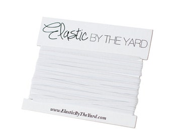 WHITE Skinny Elastic 1/8 inch - USA MADE - 5 yards - 288 Yards | Elastic By The Yard