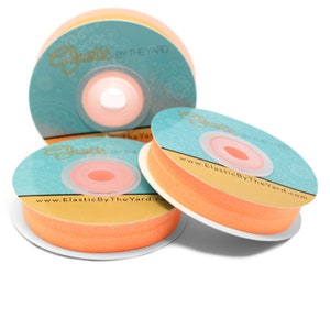 Orange Shades Fold Over Elastic - Solid FOE 5/8" Wide - 5 Yards - 100 Yards | Wide Bulk Wholesale | Elastic By The Yard