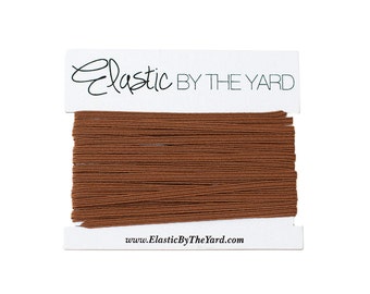 CHOCOLATE Skinny Elastic- USA MADE - 1/8 inch - 5 yards | Elastic By The Yard