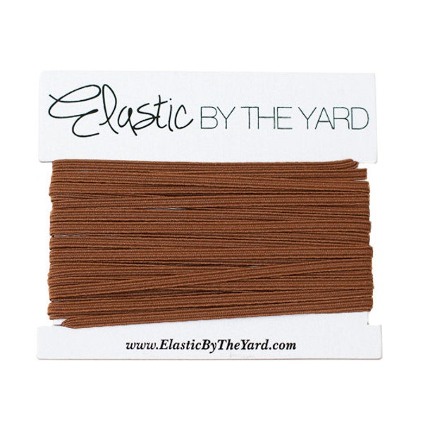 CHOCOLATE Skinny Elastic- USA MADE - 1/8 inch - 5 yards | Elastic By The Yard