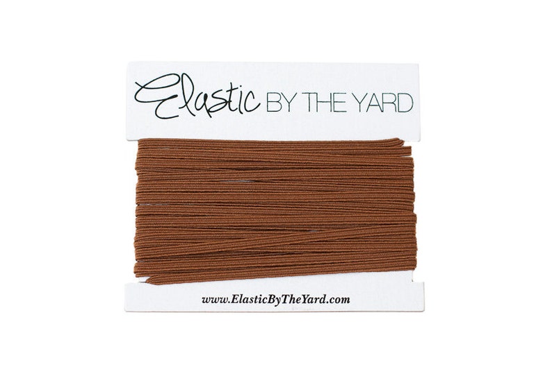 CHOCOLATE Skinny Elastic USA MADE 1/8 inch 5 yards Elastic By The Yard zdjęcie 1