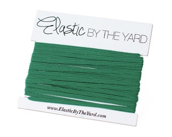 KELLY GREEN Skinny Elastic 1/8 inch - USA Made - 5 yards | Elastic By The Yard