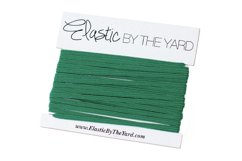 KELLY GREEN Skinny Elastic for Baby Headbands 1/8 inch - 5 yards