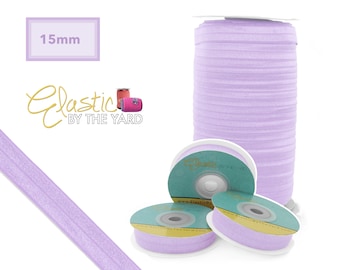 Pastel Lilac Fold Over Elastic - Solid FOE 5/8" Wide - 5 Yards - 100 Yards | Wholesale Sewing Elastic | Elastic By The Yard