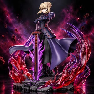 Saber Alter Fate 3D STL File, Anime Figurine for 3D Printing