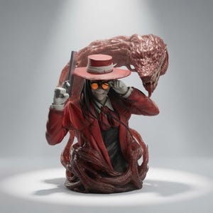 Alucard Hellsing 3D STL File, Anime Figurine for 3D Printing