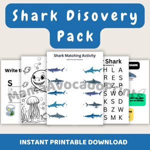 Shark Activity Pack: Printable Worksheets for Toddlers & Preschool (PDF Download)