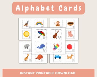 Printable Alphabet Flashcards | ABC Learning Cards for Toddlers & Preschool